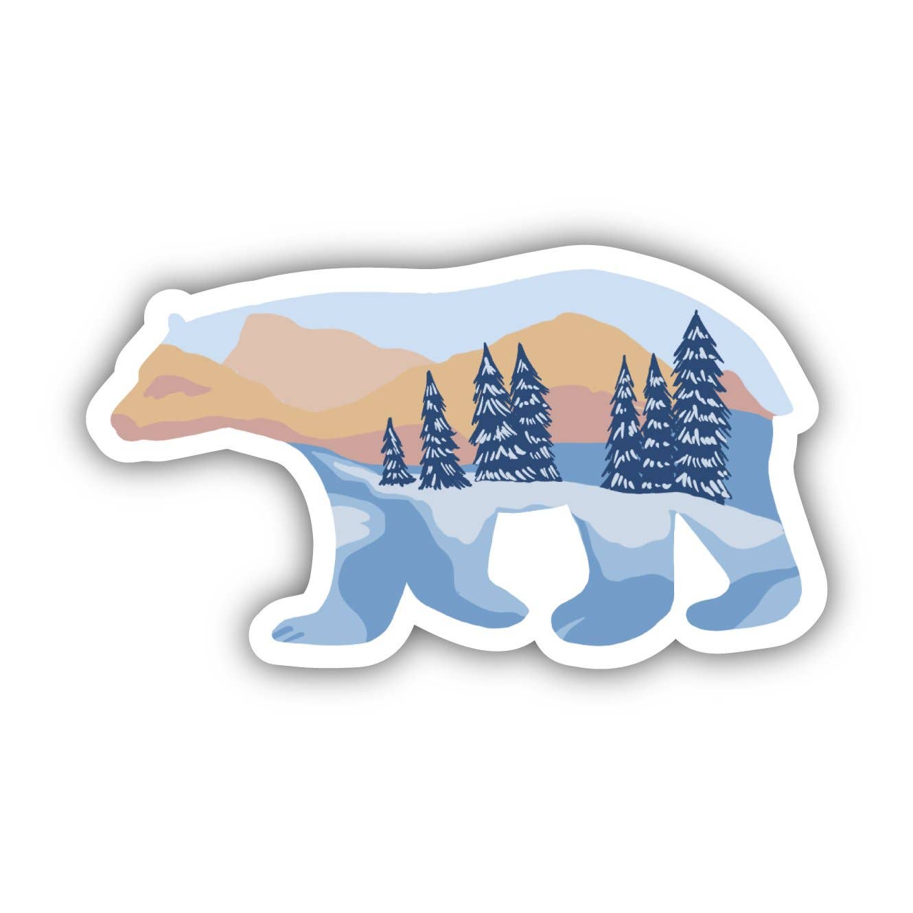 Snowy Nature Polar Bear Winter Sticker