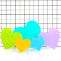 Cool-tone set of acrylic hearts