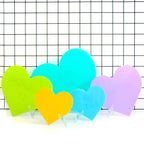 Cool-tone set of acrylic hearts