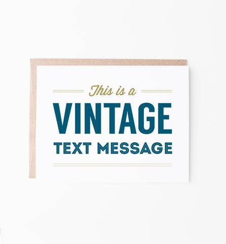 Vintage Text Message Greeting Card – Graphic-Poetry Stationery Shop