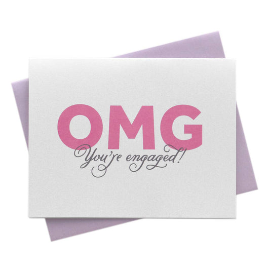 OMG You’re Engaged Congratulations Well Wishes Card