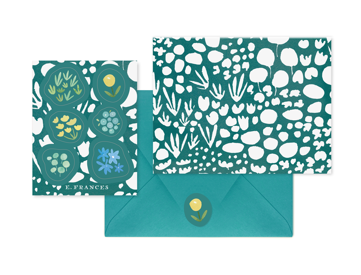 Green Meadow Notecard & Sticker Stationery Set (6 cards)