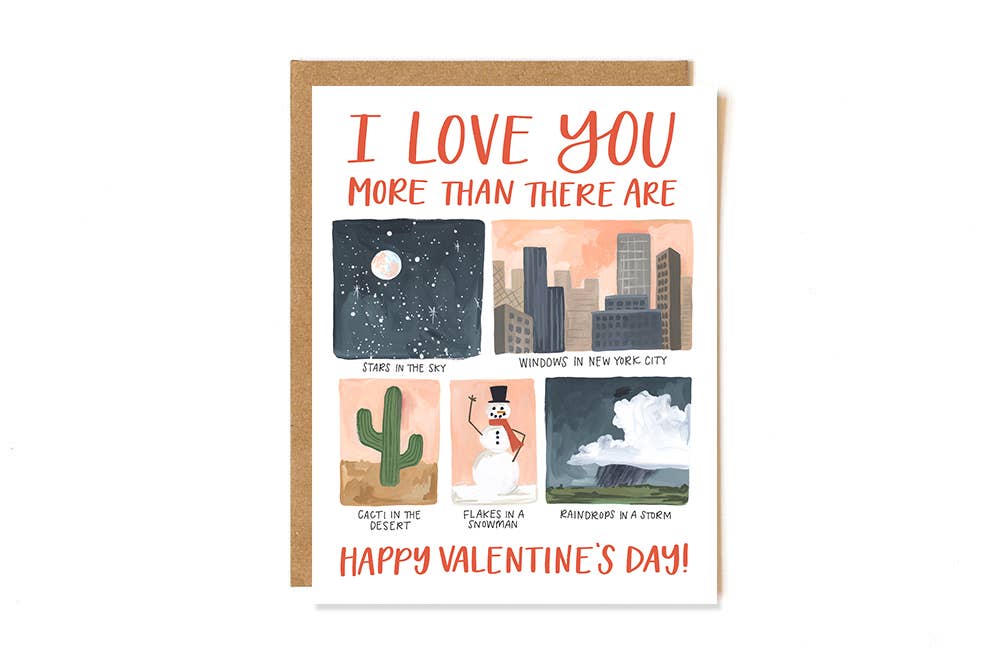 Love You More Valentine's Day Greeting Card Stationery