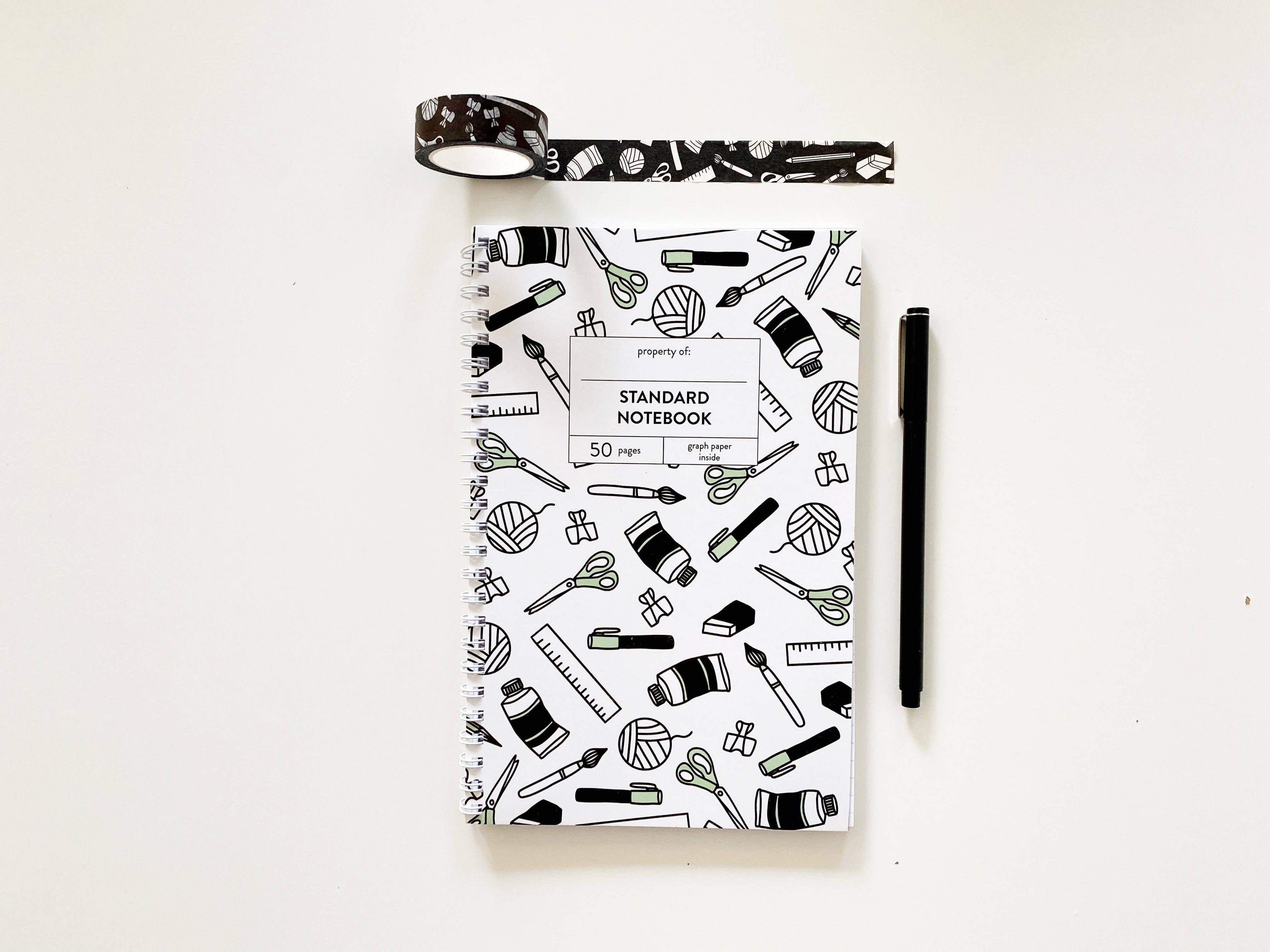 Standard Graph Spiral Notebook