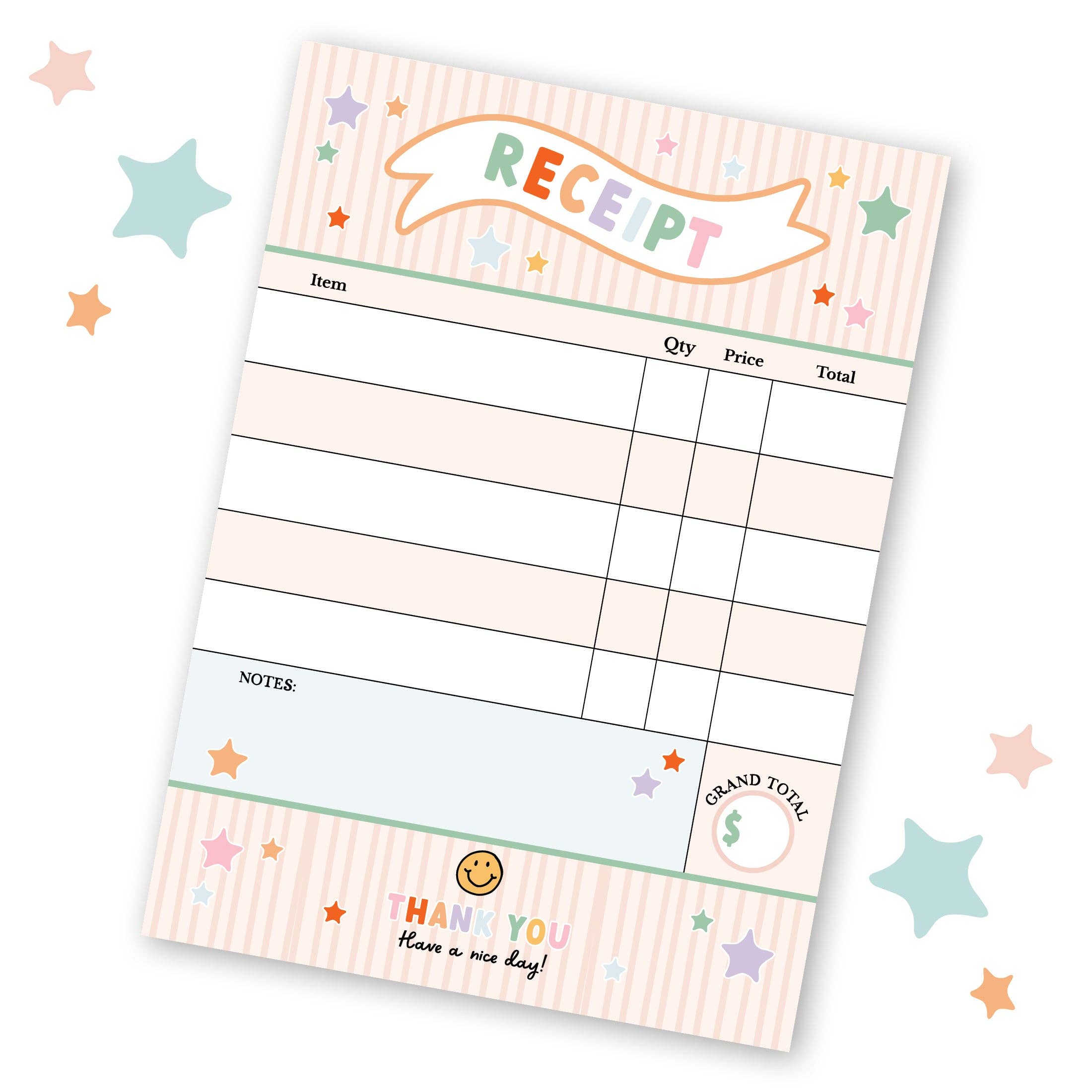 Pretend Play Receipt Pad