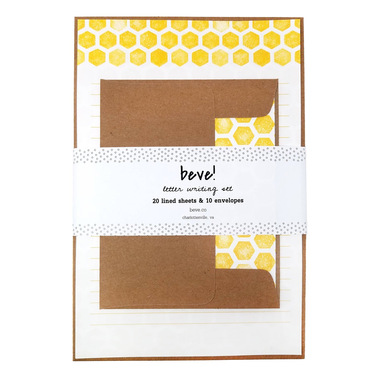 Yellow Hex Letter Writing Stationery Set