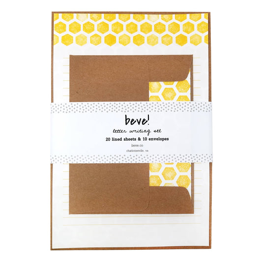 Yellow Hex Letter Writing Stationery Set