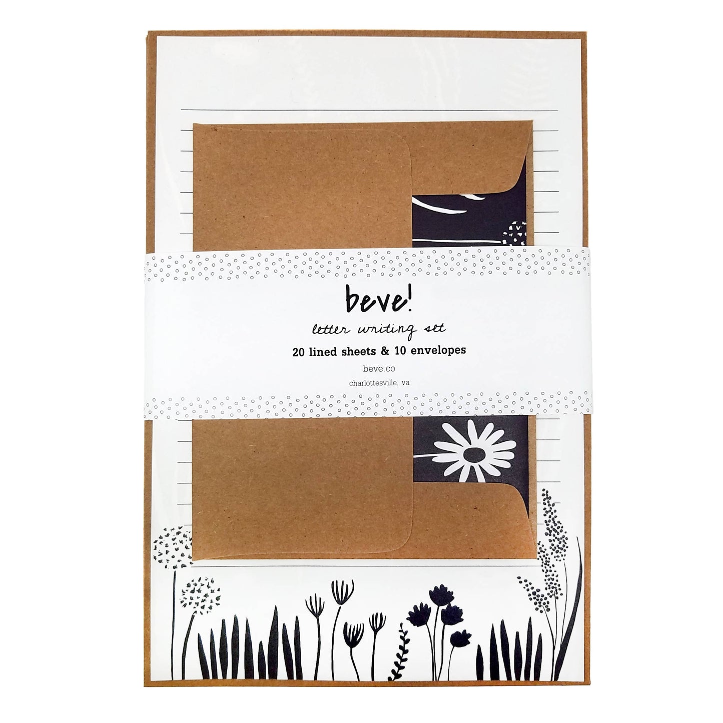 Navy Floral Letter Writing Set