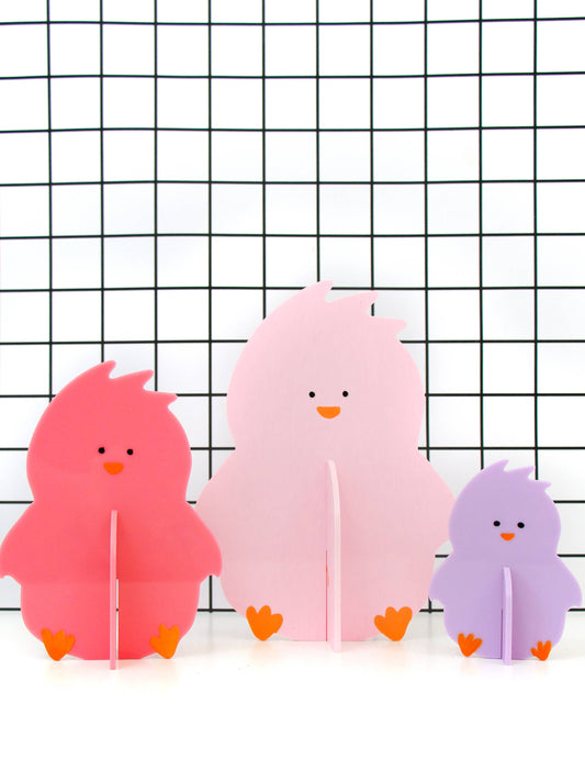 Pink Acrylic Chicks Set