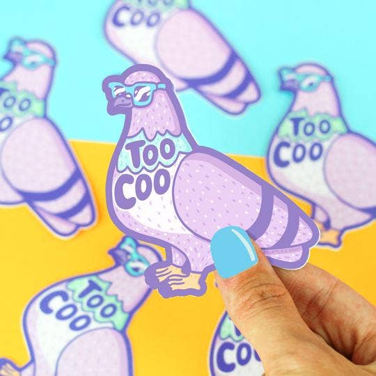 Too Coo Pigeon Pun Sticker