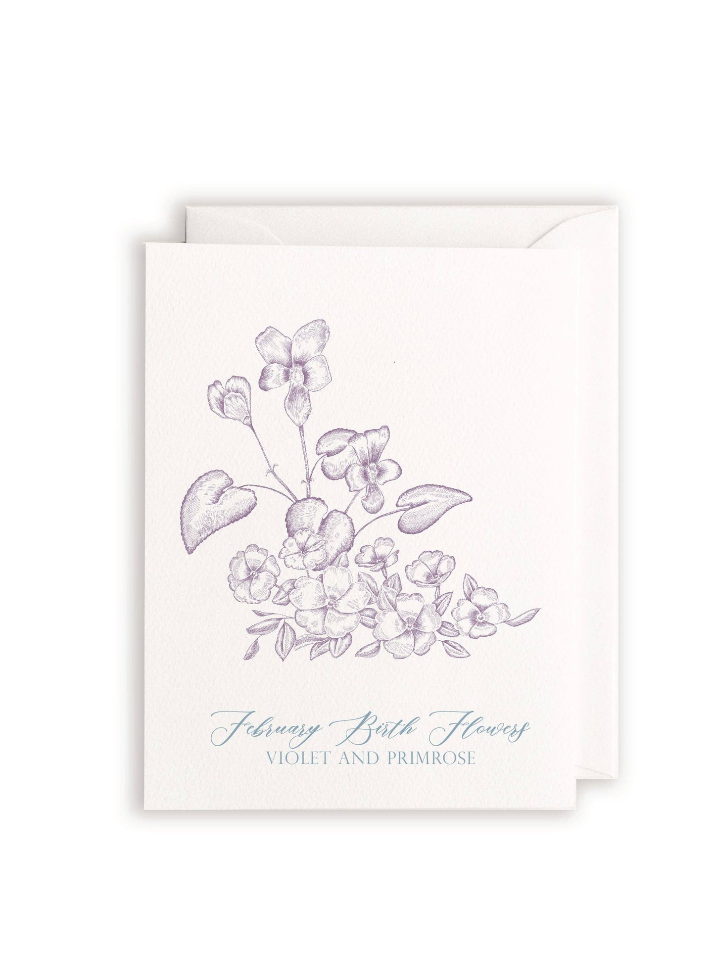 February Birth Flowers Letterpress Card