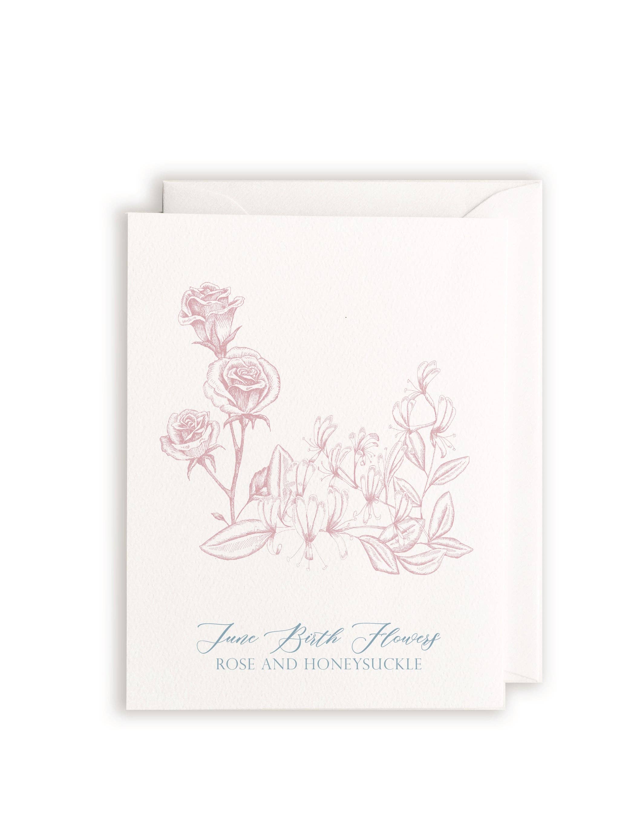 June Birth Flowers Letterpress Card