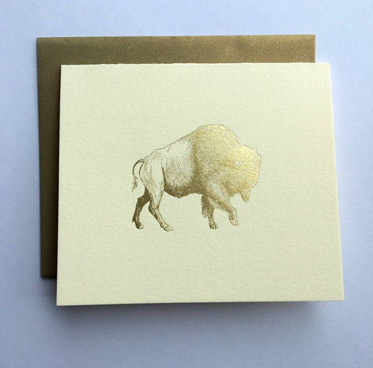 Gold Buffalo Bison Foil Greeting Card