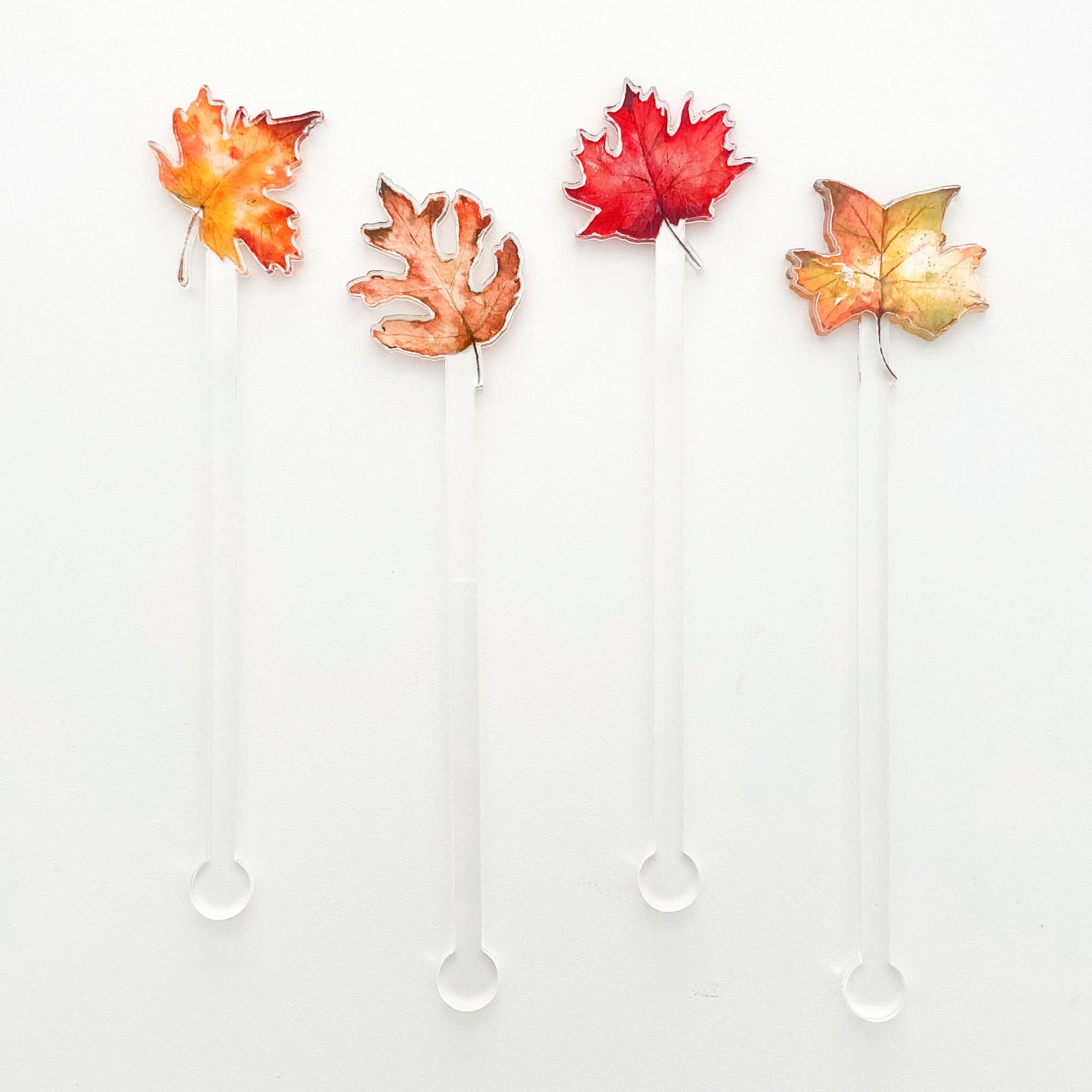 Fall Leaves Acrylic Stir Sticks - Single