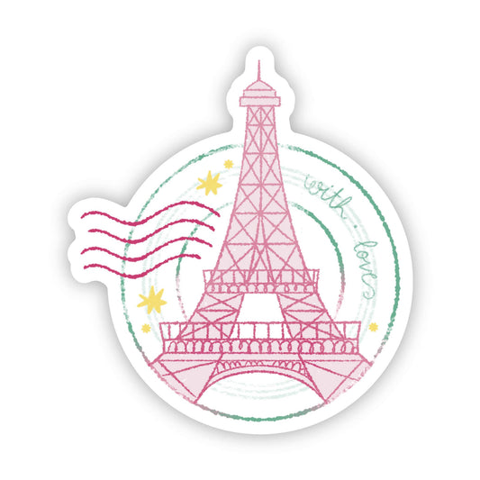With Love Eiffel Tower Stamp Sticker