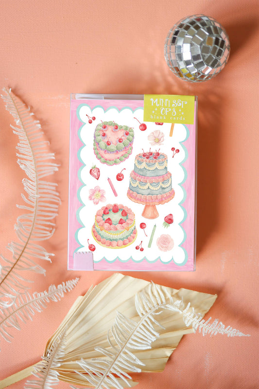 Retro Birthday Cakes mini card boxed set