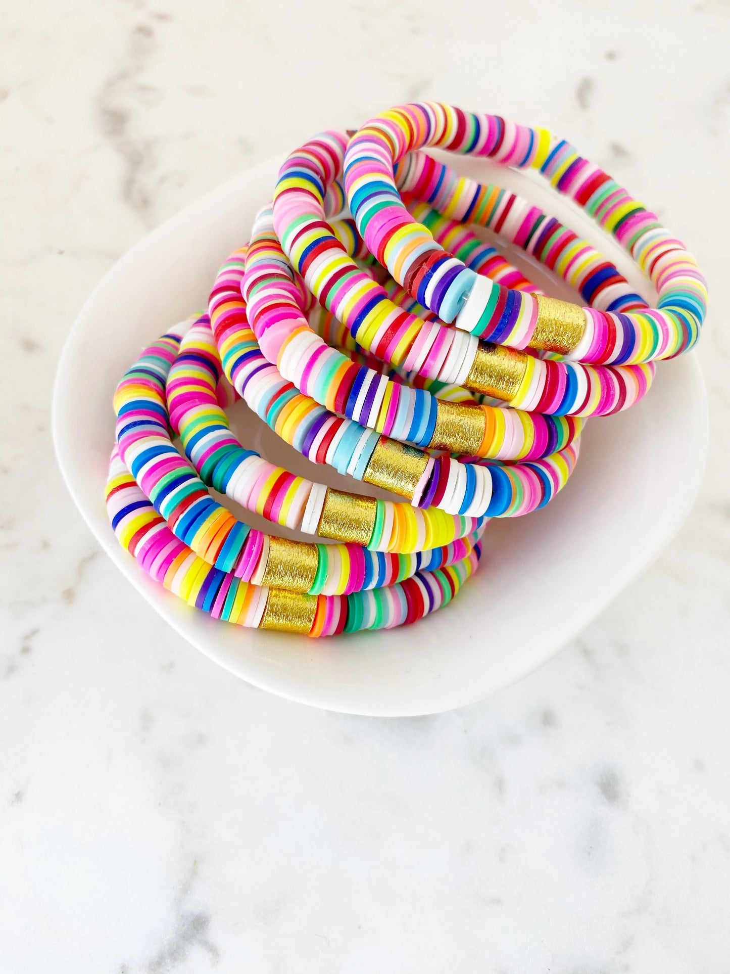 Multi Rainbow Color POP Bracelet - 7 inch
