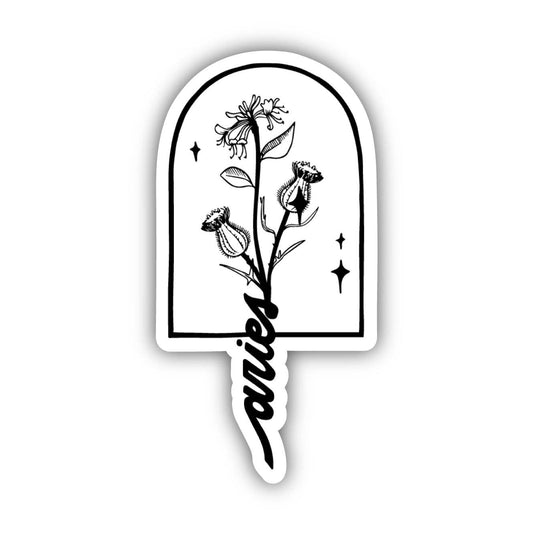 Aries Thistle & Honeysuckle Zodiac Sticker