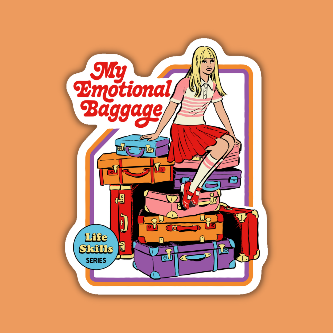 My Emotional Baggage Retro Sticker