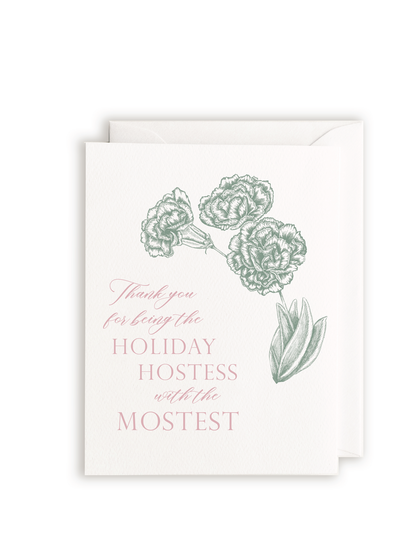 Holiday Hostess with the Mostest Letterpress Greeting Card