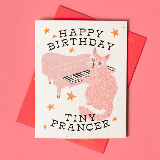 Happy Birthday Tiny Prancer - Risograph Card