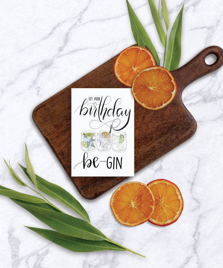 Gin Birthday Greeting Card