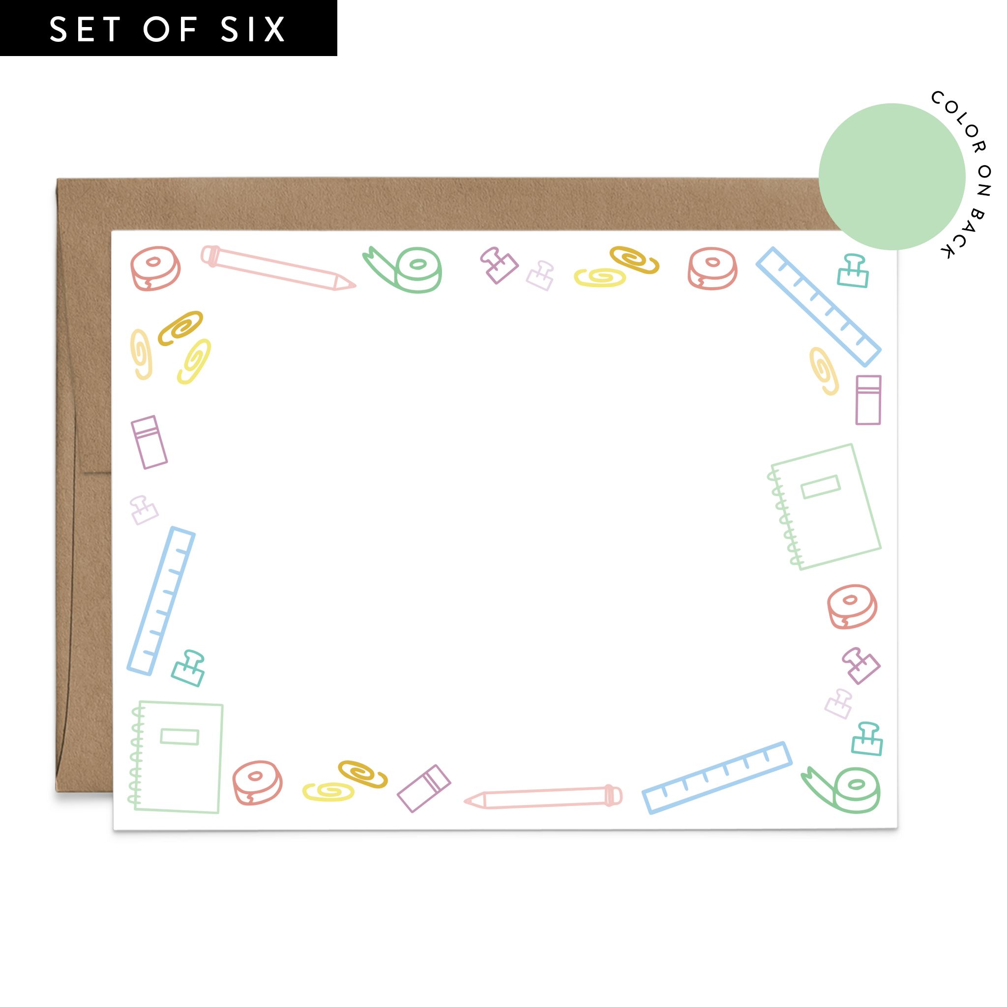 Rainbow Stationery Flat Notecard Set