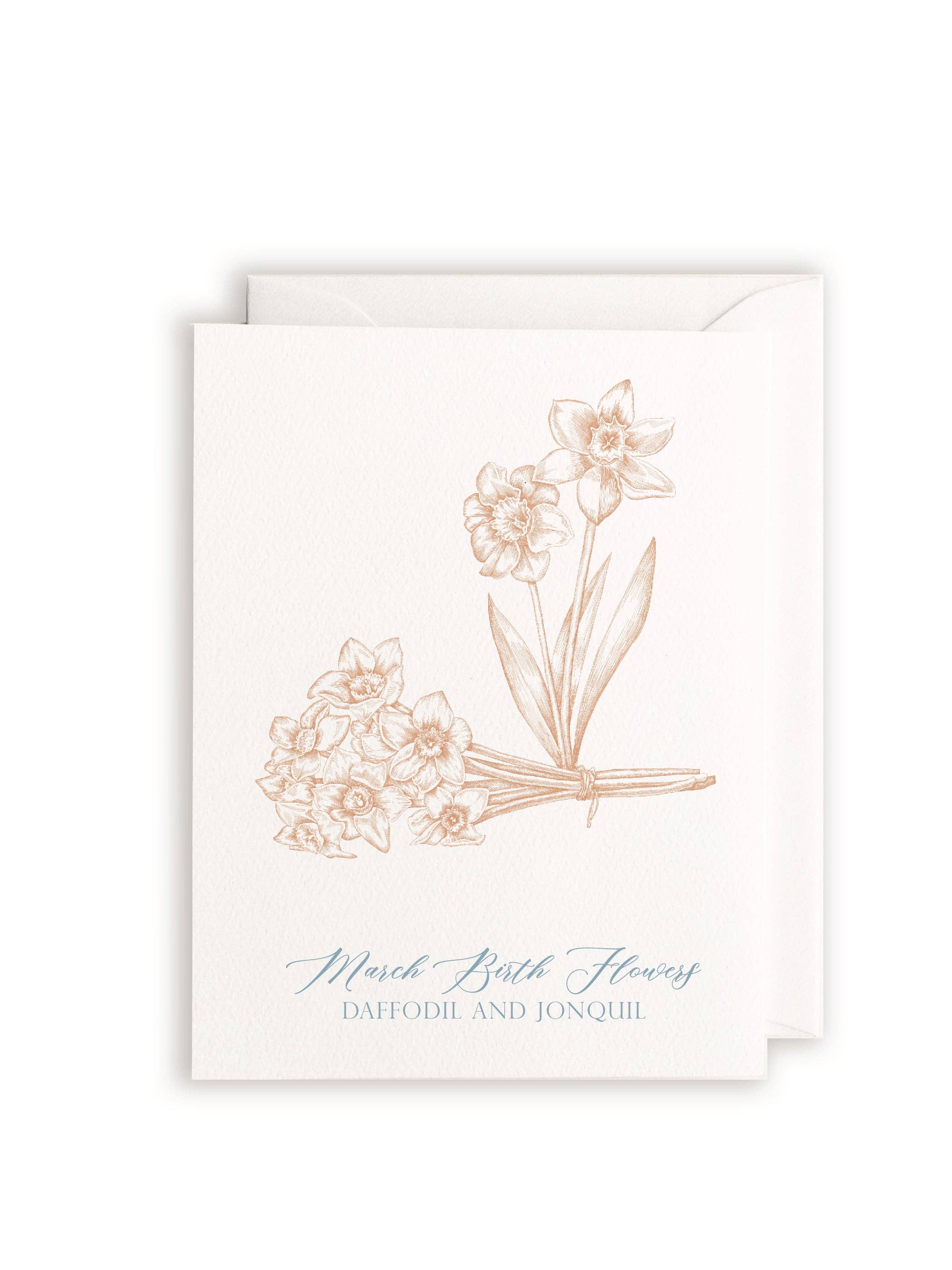 March Birth Flowers Letterpress Card