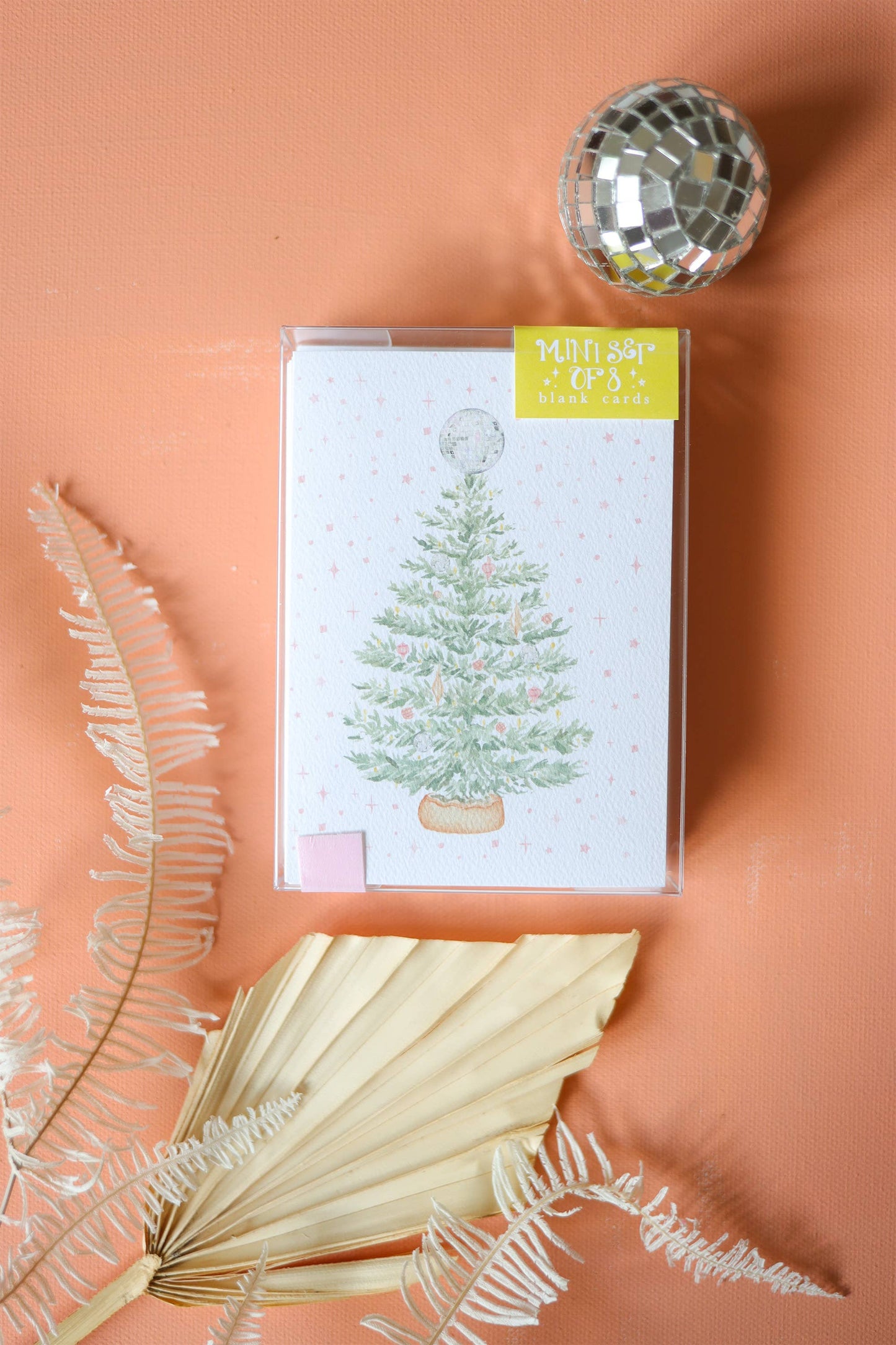 Disco Ball Christmas tree mini card boxed set