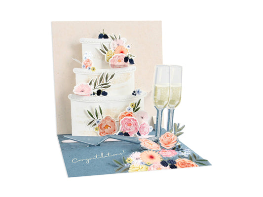 Fondant Wedding Cake Pop-Up Card