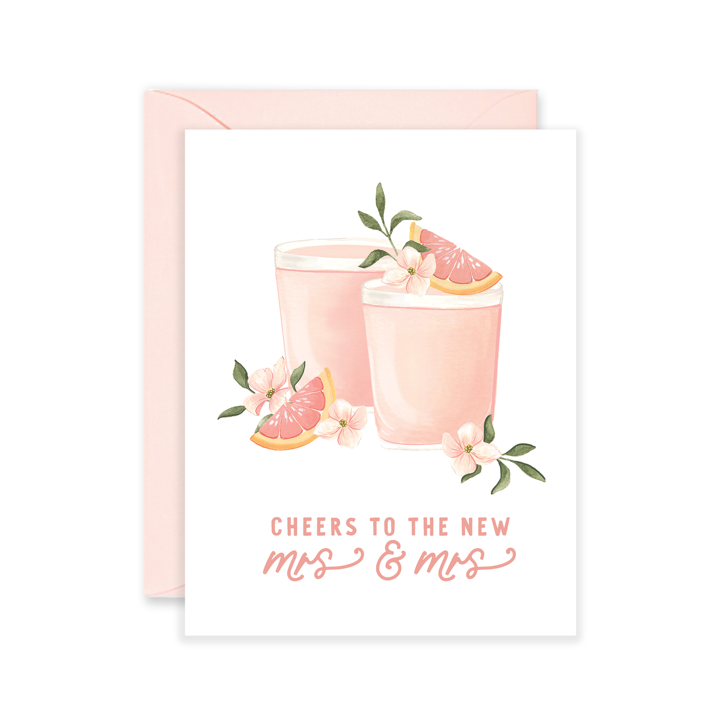 Cocktail Cheers - Mrs & Mrs Wedding Card