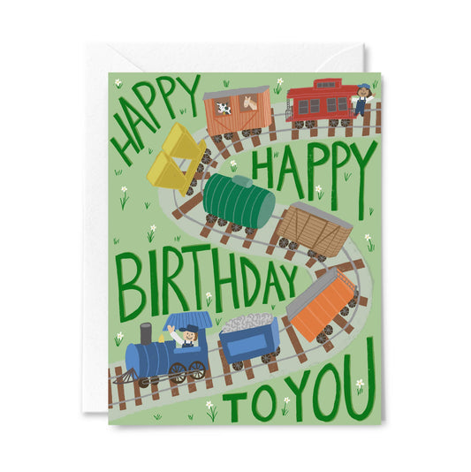 Choo Choo Train Kids Birthday Greeting Card