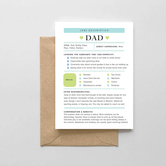 Dad: Job Description Card