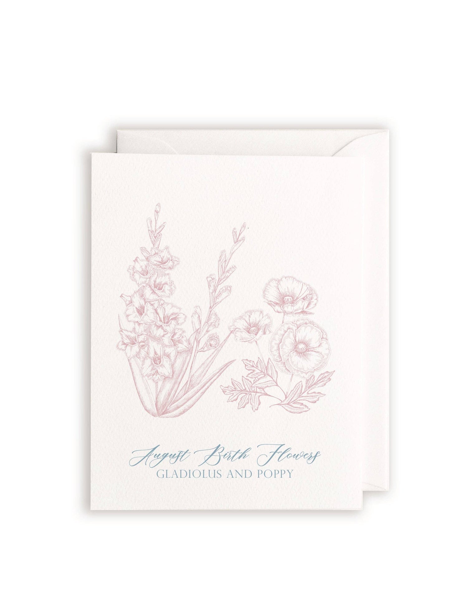 August Birth Flowers Letterpress Card