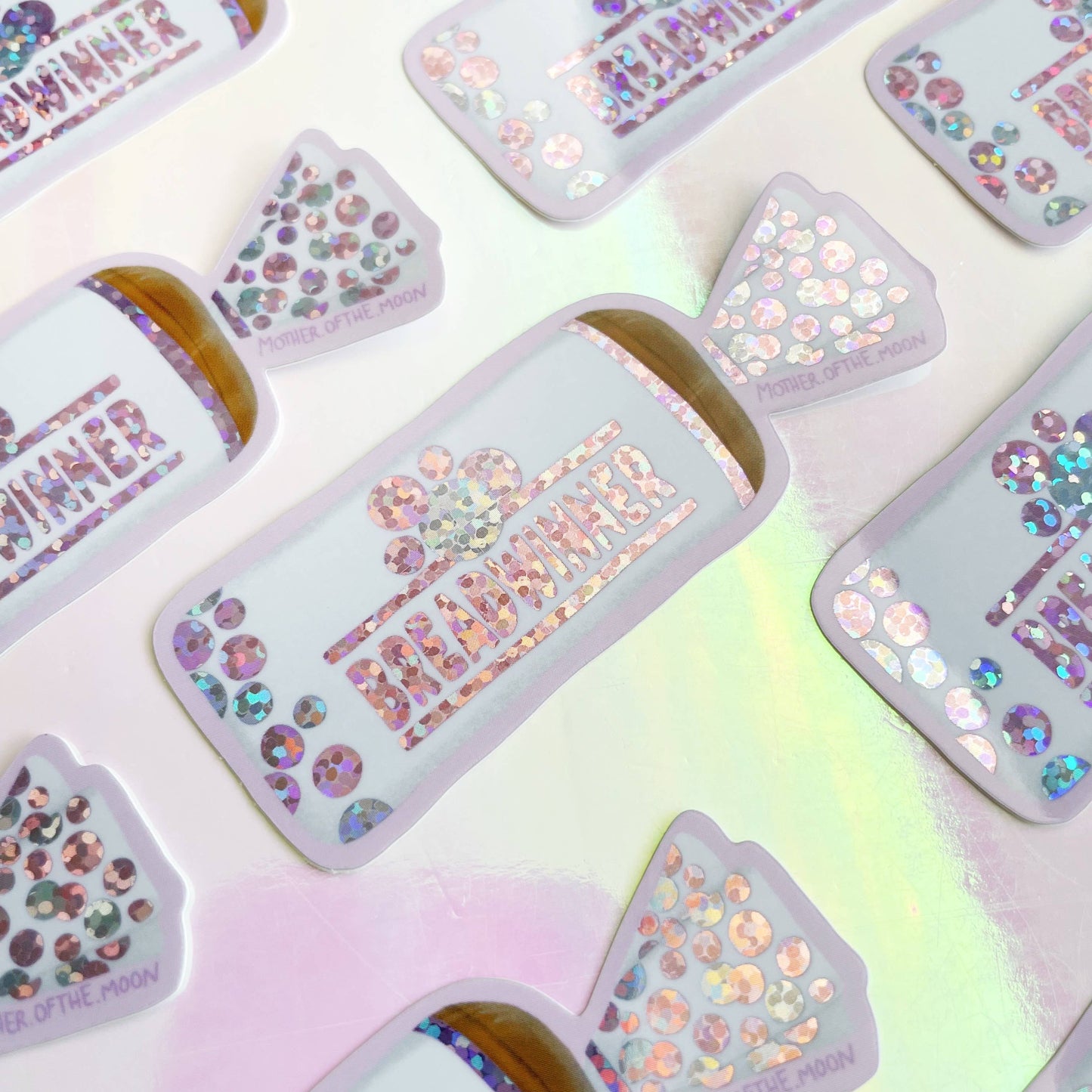 Breadwinner Holographic Glitter Sticker