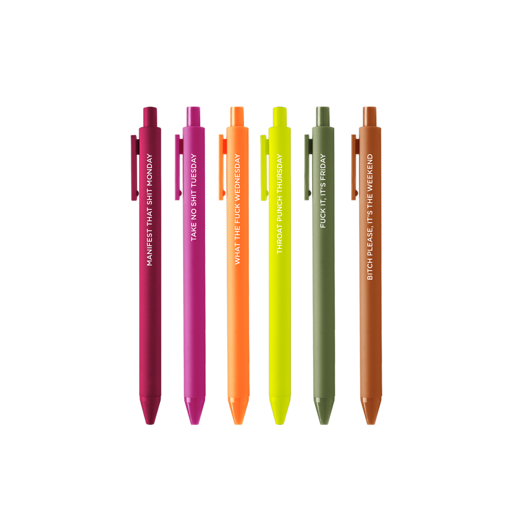 What Day Is It? Week Days Jotter Pens: set of 6