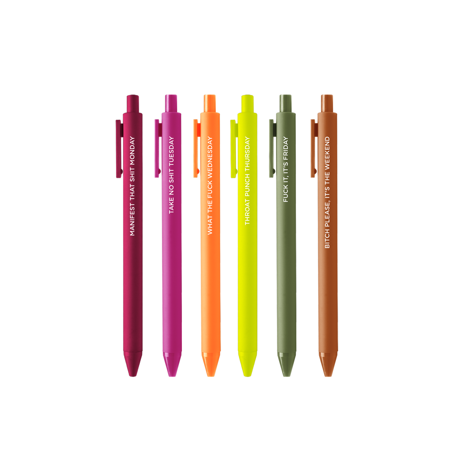 What Day Is It? Week Days Jotter Pens: set of 6