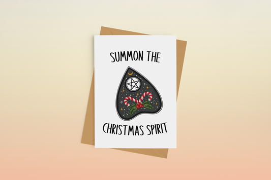 Summon the Christmas Spirit Witchy Ouijia Planchette Card