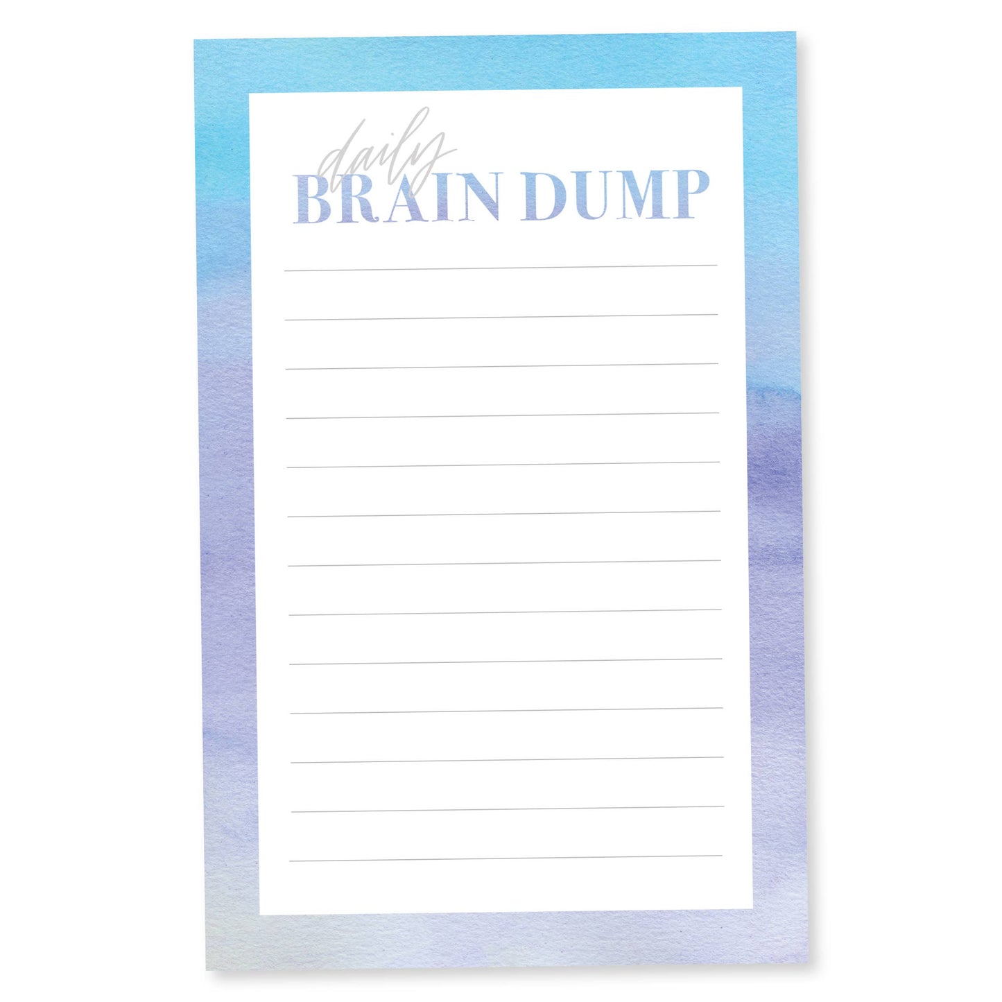 Daily Brain Dump Note Pad - Blue