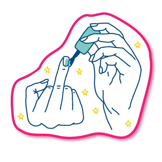 Nail Polish Middle Finger Sticker