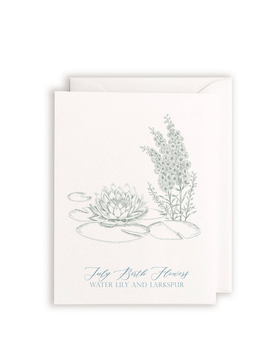 July Birth Flowers Letterpress Card