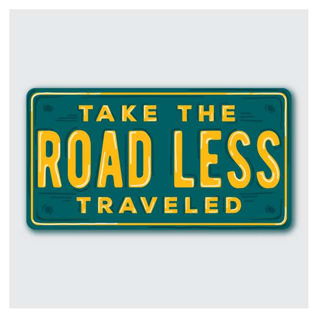 Road Less Traveled License Sticker