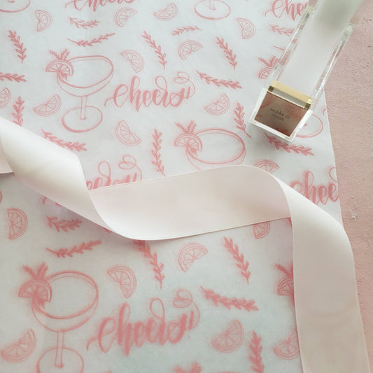 Blush Pink Cheers Tissue Paper