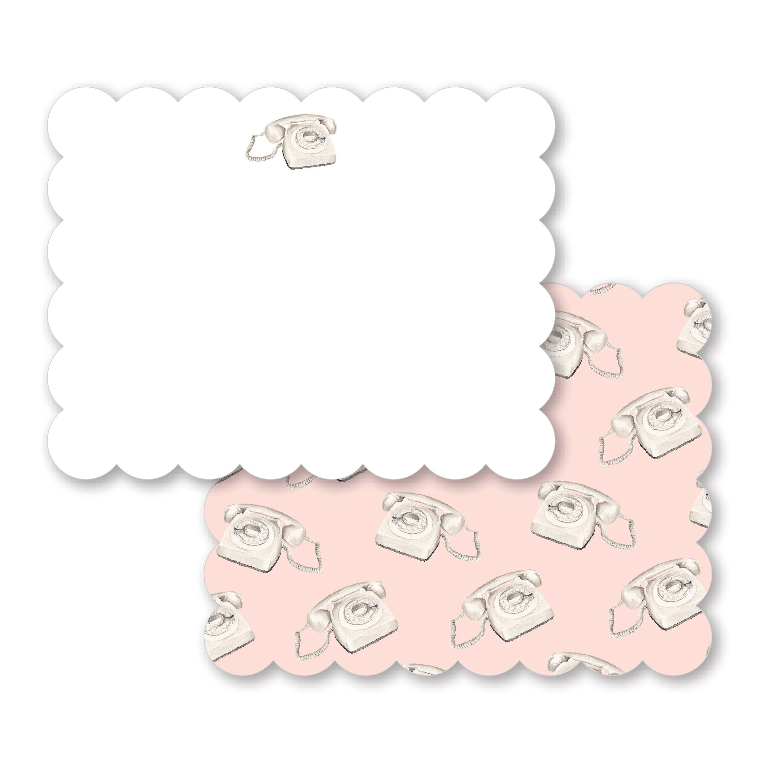 Vintage Phone Scalloped Notecards
