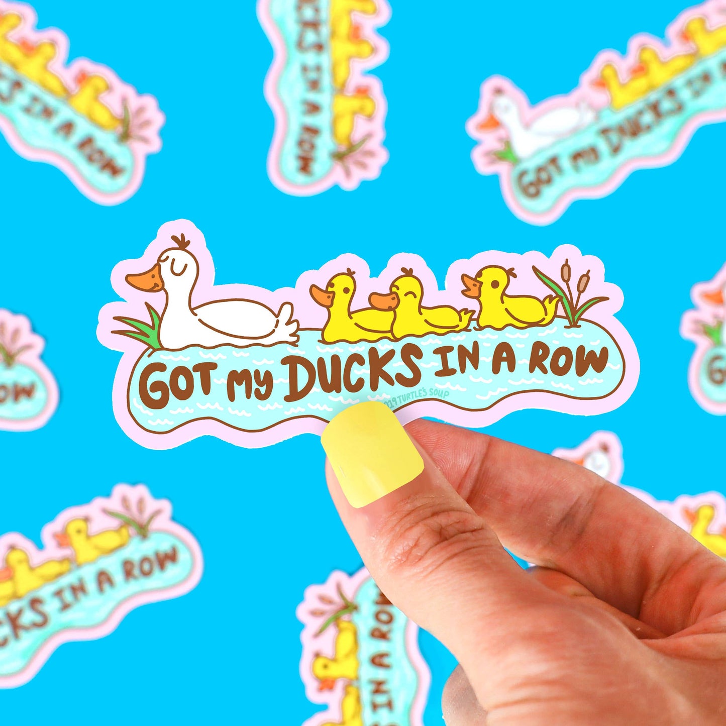 Ducks in a Row Motherhood Cute Animal Art Vinyl Sticker