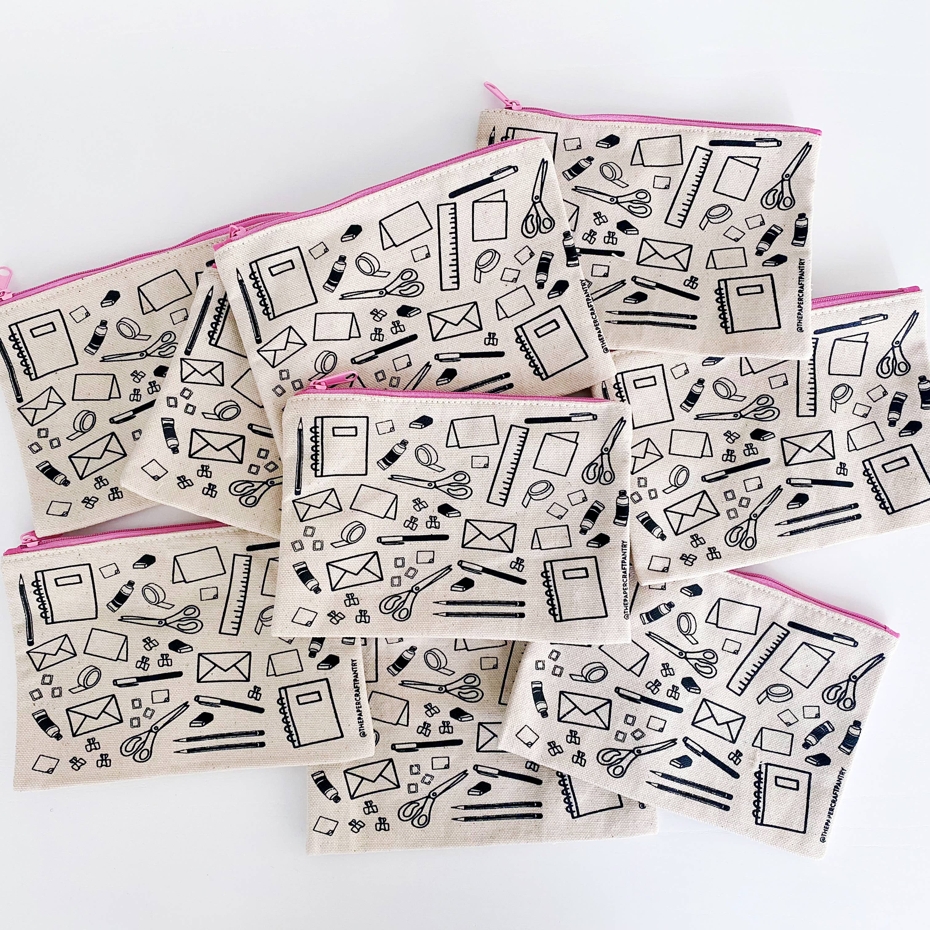 Pink Stationery Canvas Pouch