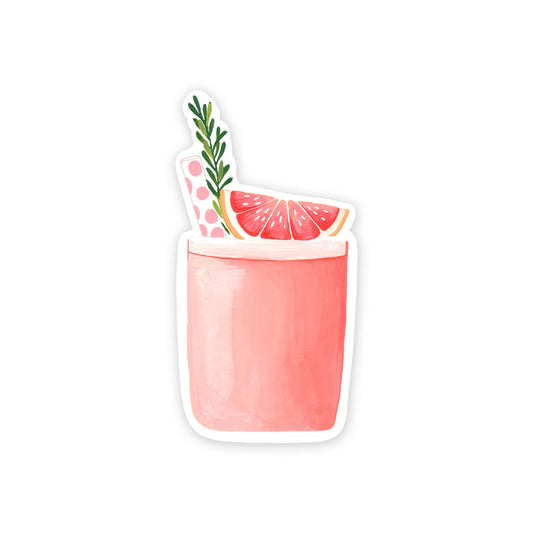 Pink Grapefruit Cocktail Sticker