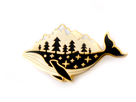 Gold Whale-derness Pin