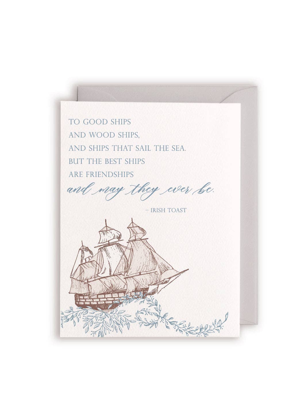 The Best Ships Are Friendships Letterpress Greeting Card