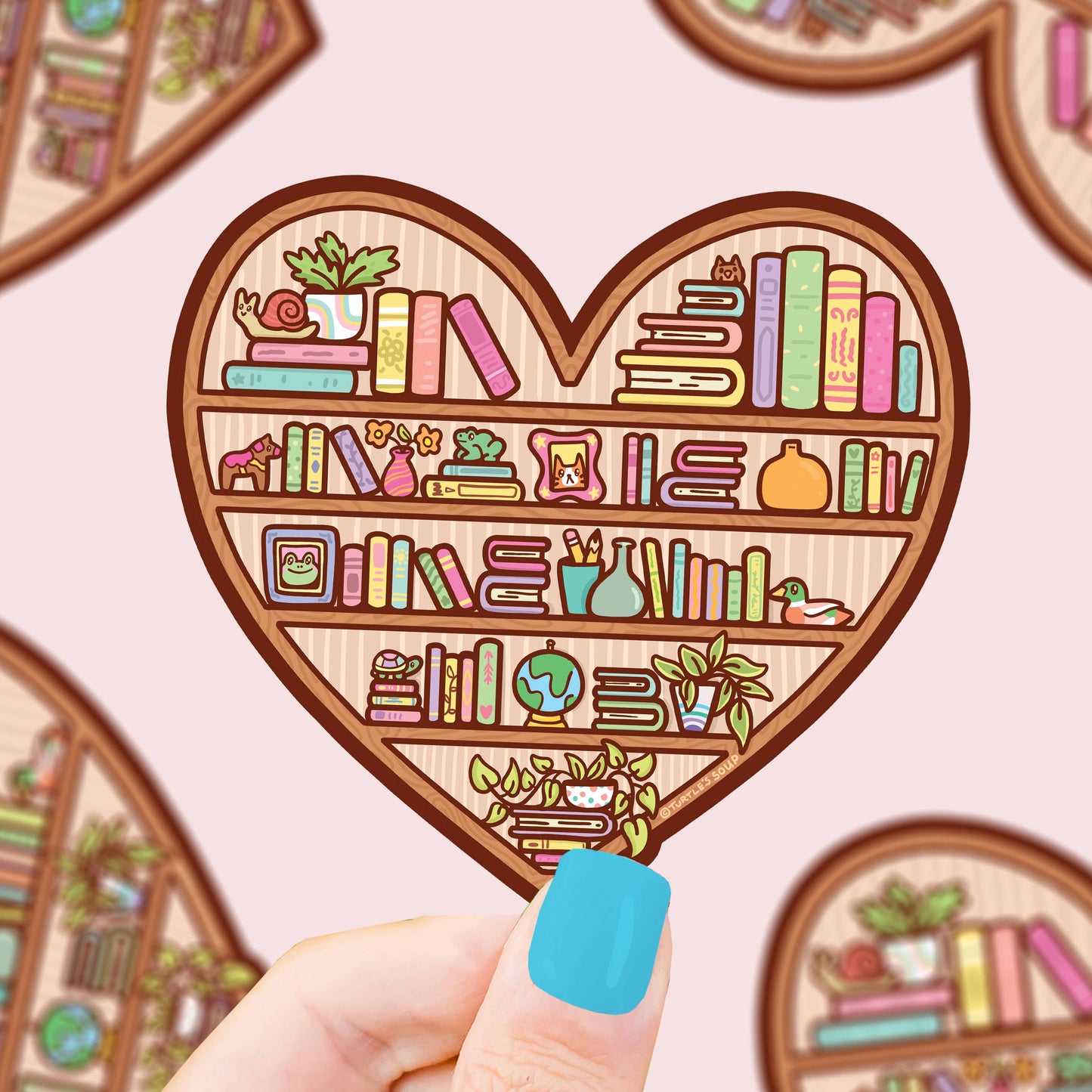 Heart Shaped Bookshelf Sticker